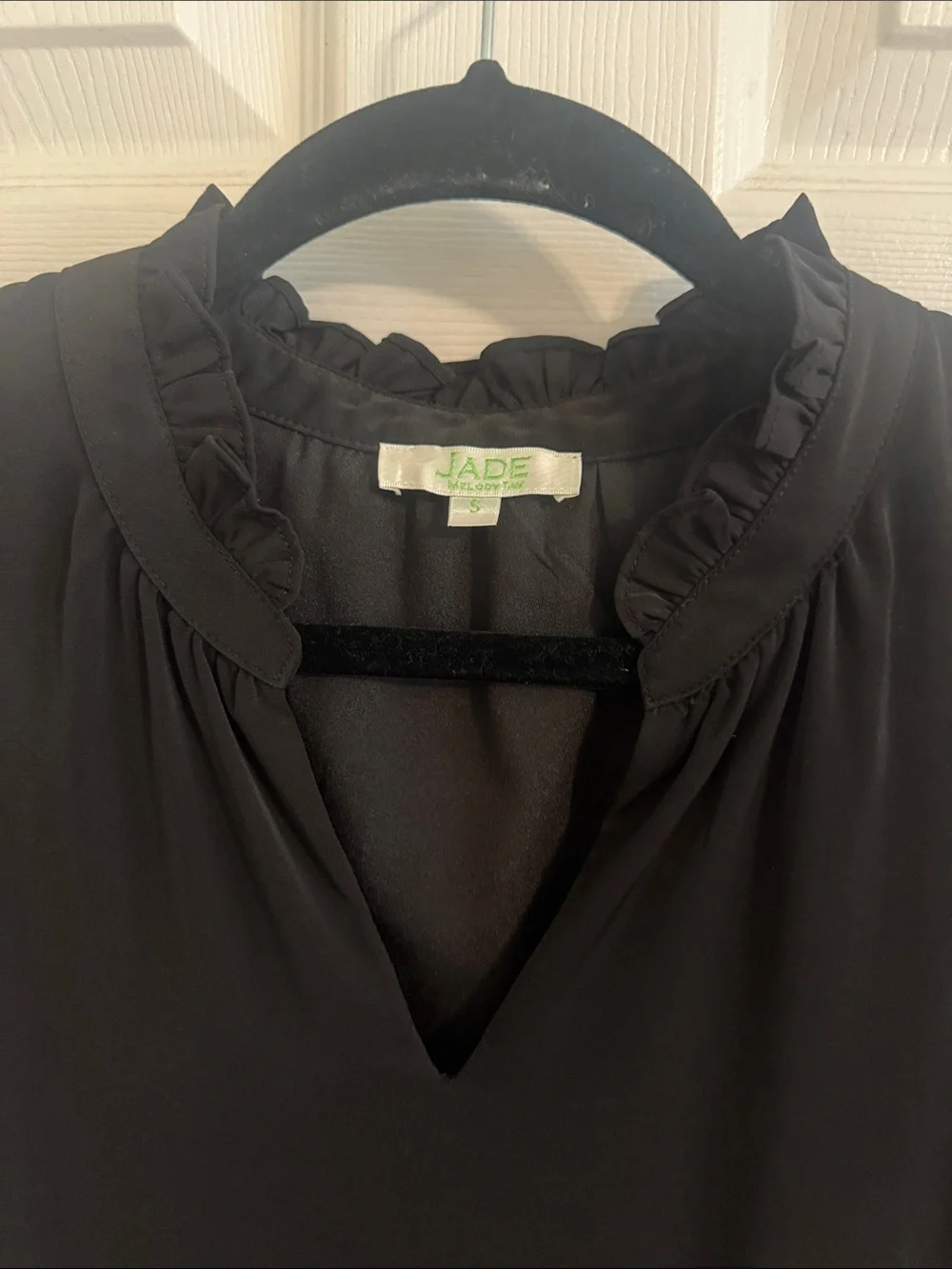 JADE by Melody Tam Black Tiered Mini Dress Sz Small Fully Line with Pockets